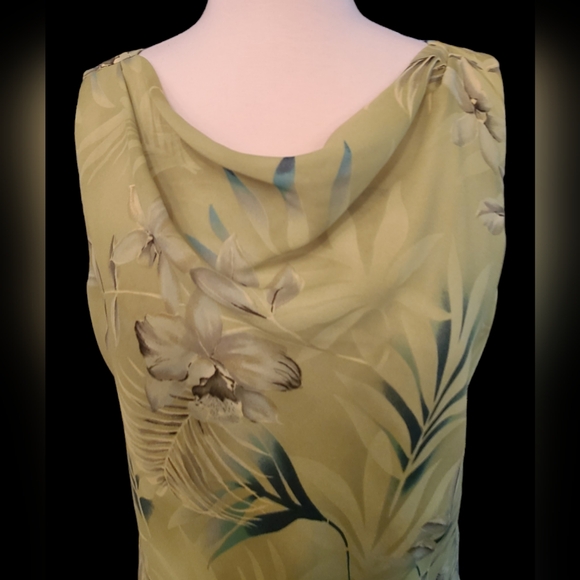 NWT Donna Ricco size 14 lime green 2 piece top & skirt - Picture 3 of 15